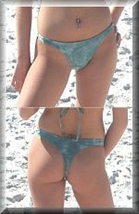 Women's Eco-Friendly Hemp T-Back Thong bikini bottom.
